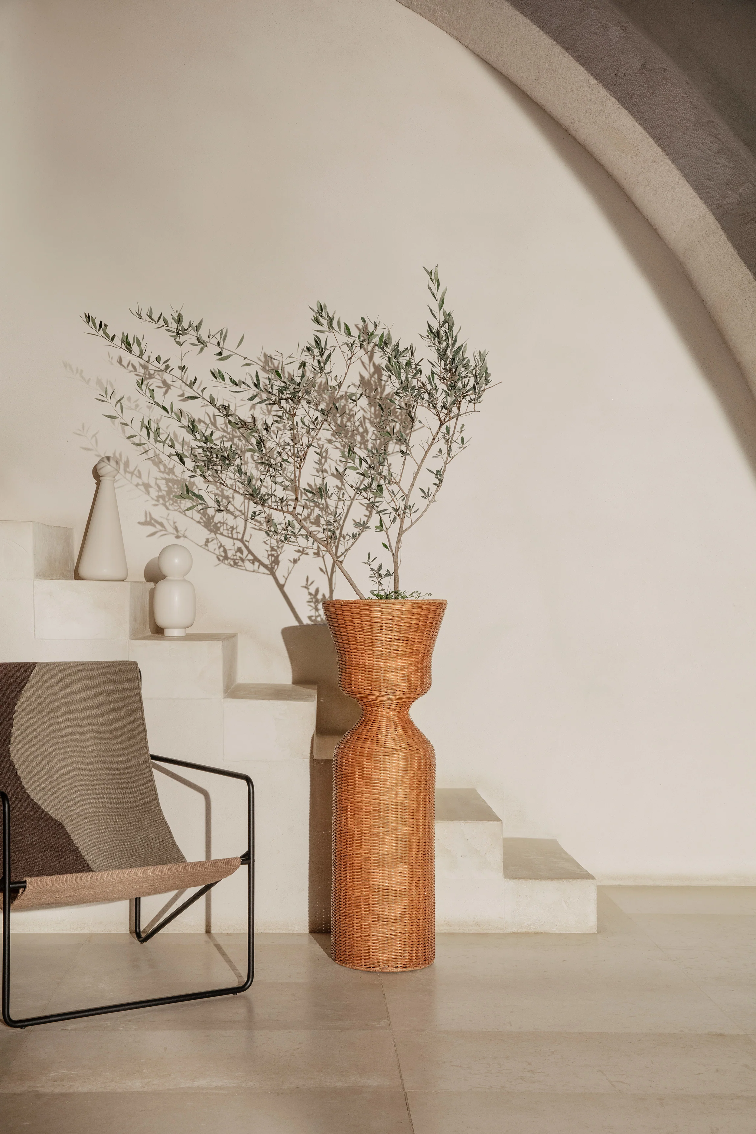 Stojak na rośliny AGNES TALL rattan - Image 2
