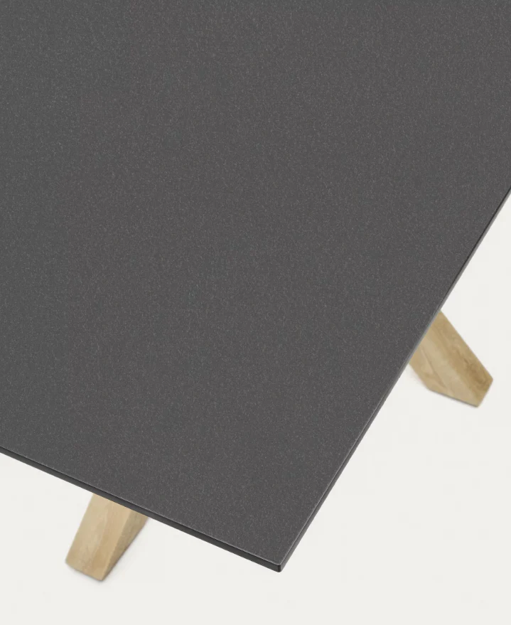 Stół ARGO czarny z podstawą imitującą drewno - Image 8