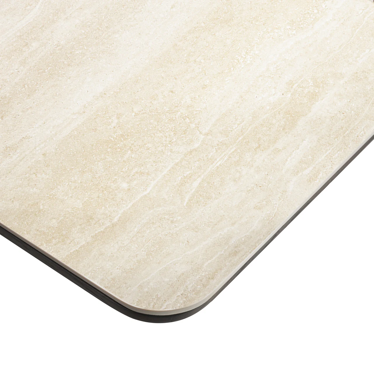 Stół barowy kwadratowy RITZ brązowy fornir dębowy z beżowym ceramicznym blatem - Image 4
