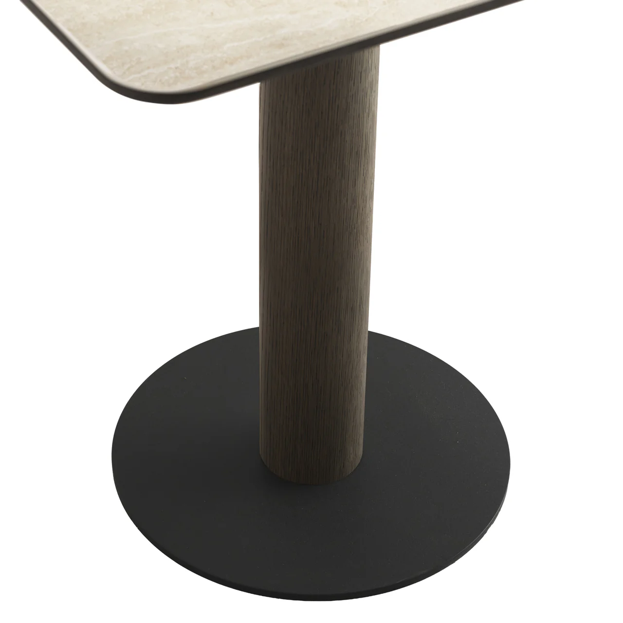 Stół barowy kwadratowy RITZ brązowy fornir dębowy z beżowym ceramicznym blatem - Image 5