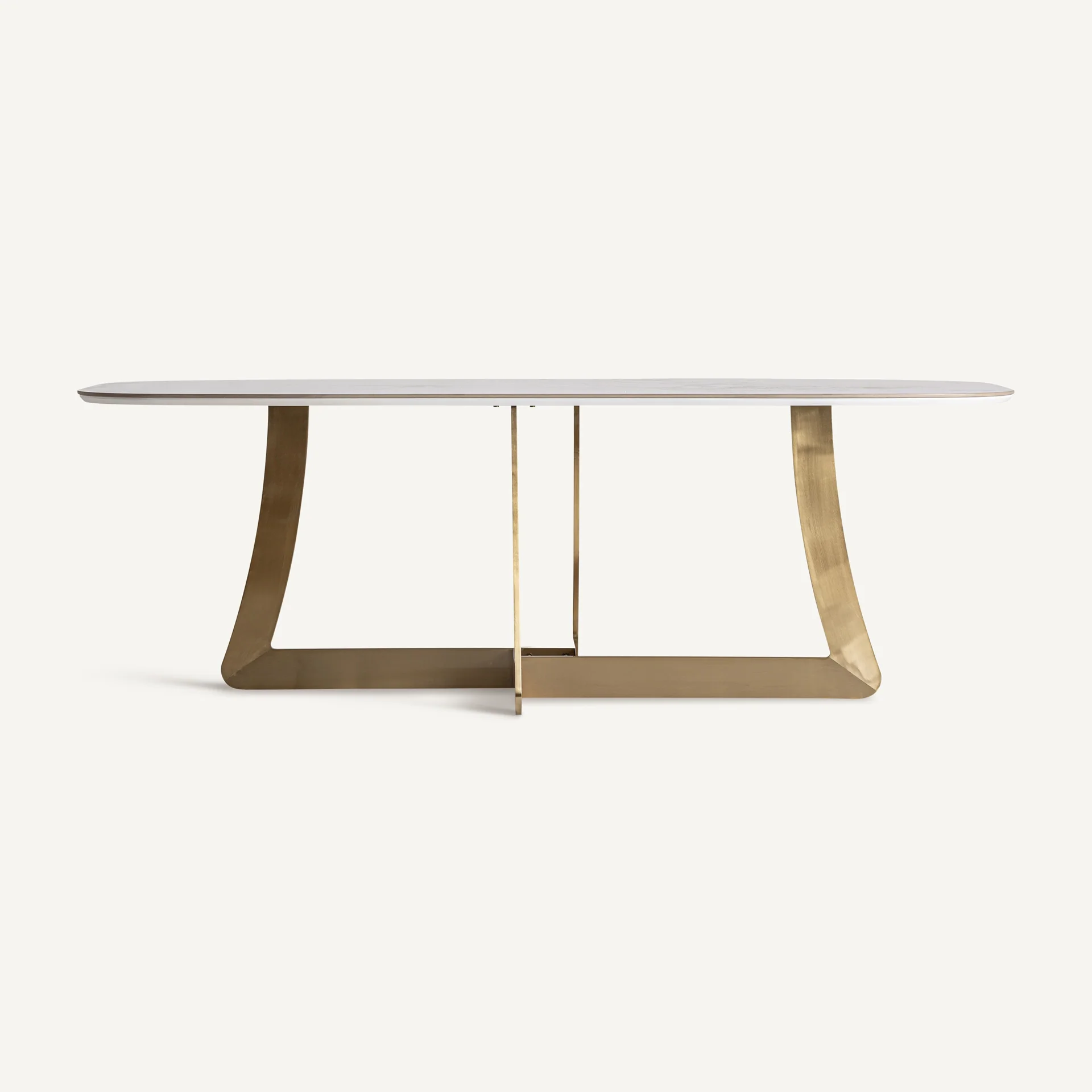 Stół JUSSEY spiek porcelanowy ze złotą podstawą - Image 3