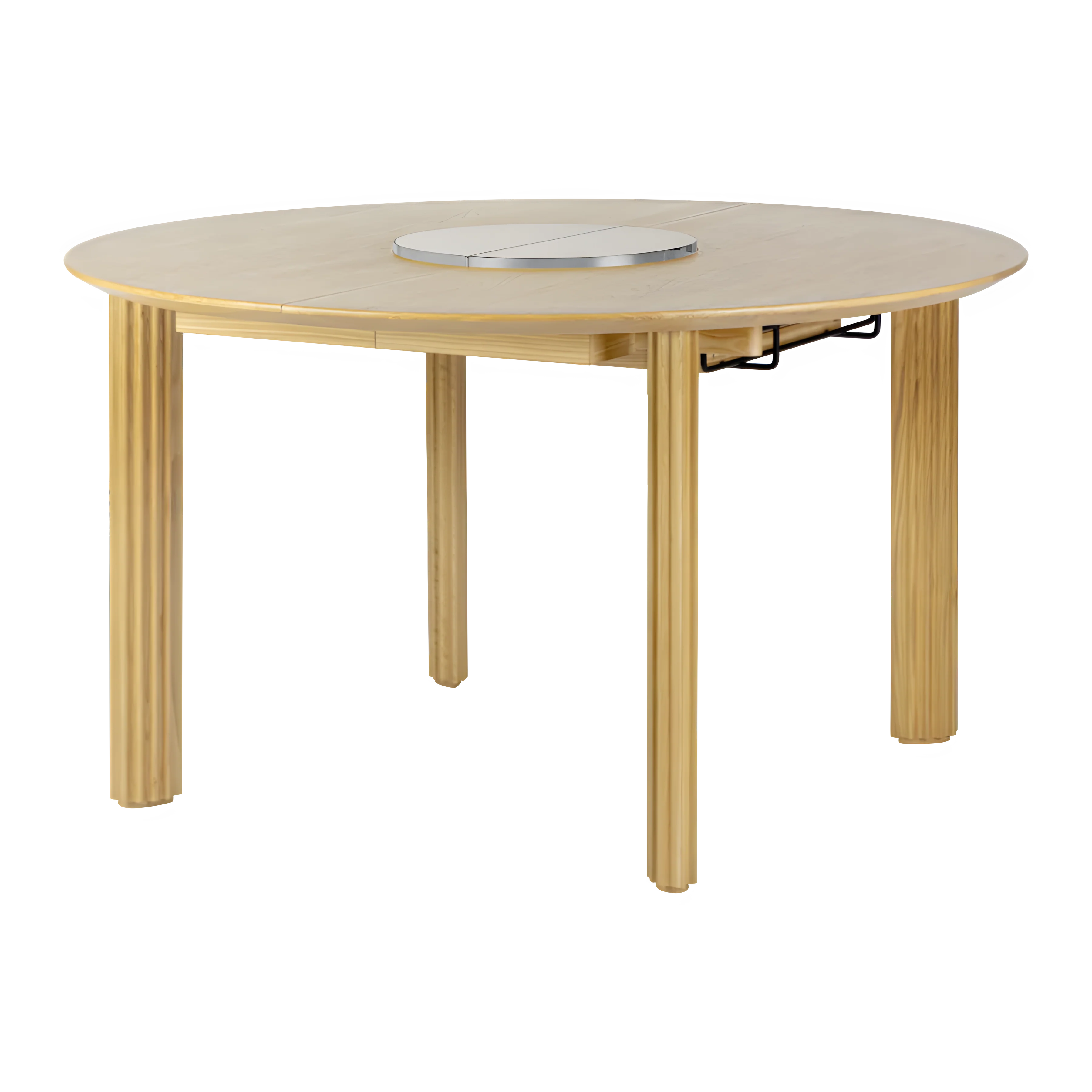 Stół okrągły rozkładany COMFORT CIRCLE dębowy z podestem z białej stali - Image 3