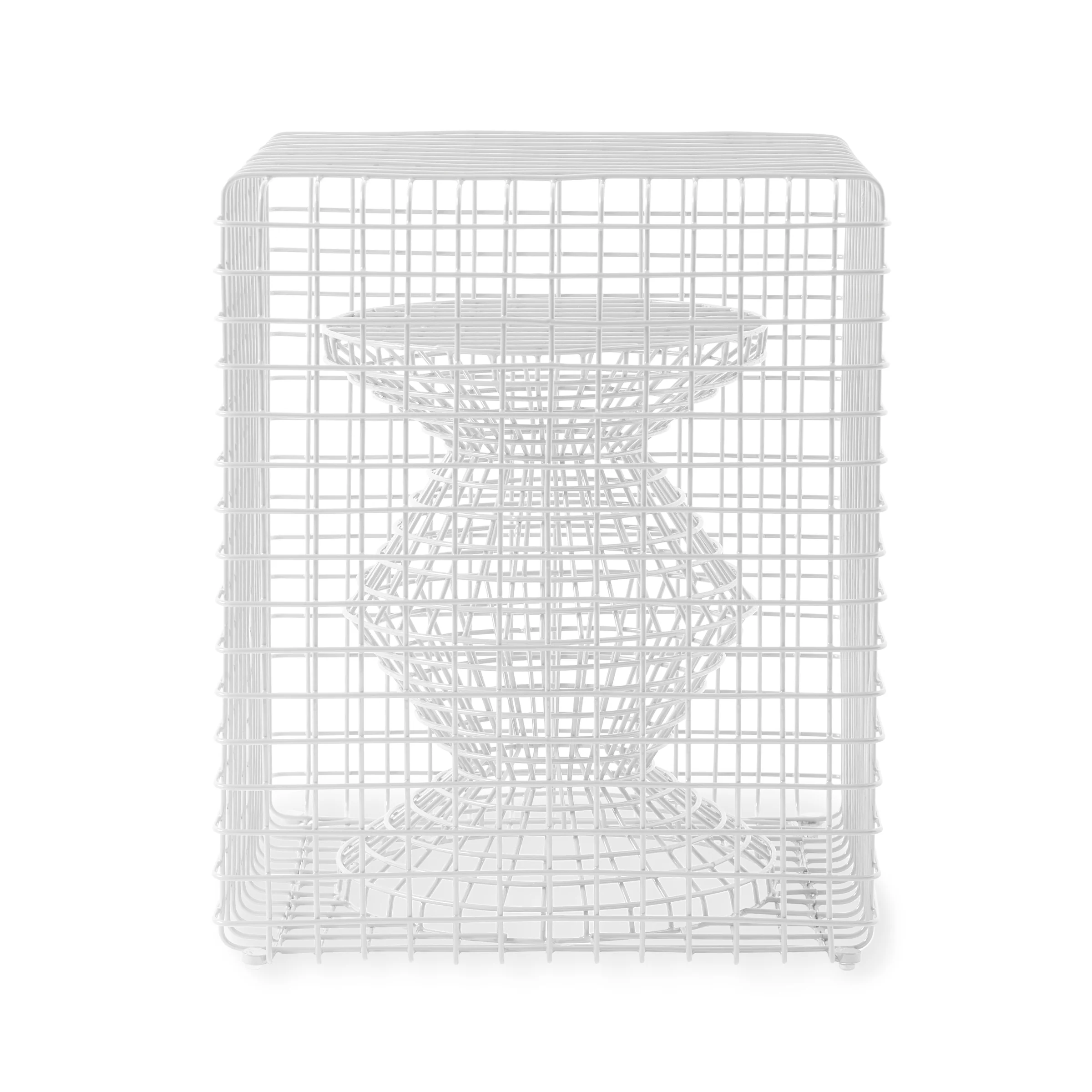 Stołek dekoracyjny ZIG ZAG WIRE biały - Image 4