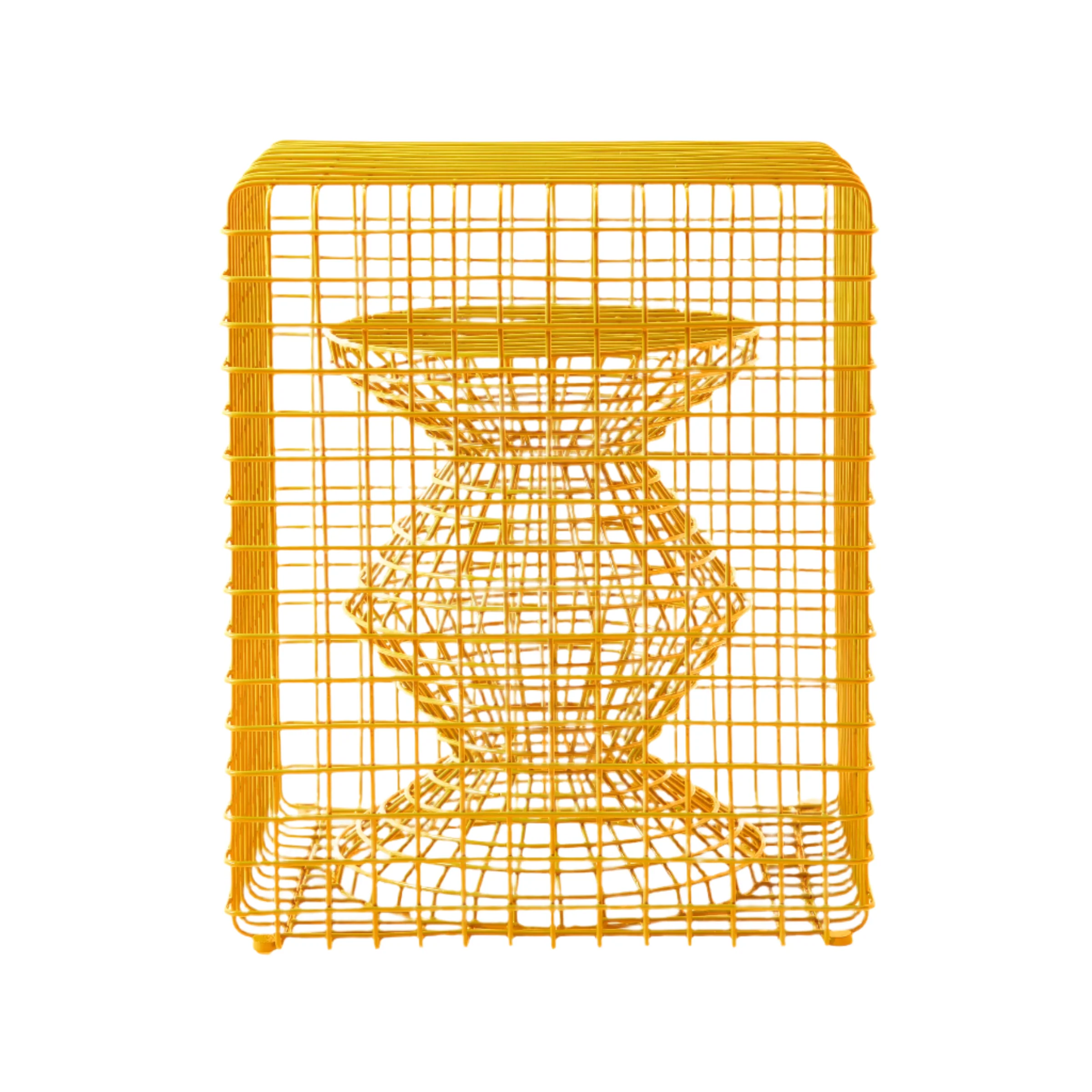 Stołek dekoracyjny ZIG ZAG WIRE żółty - Image 3
