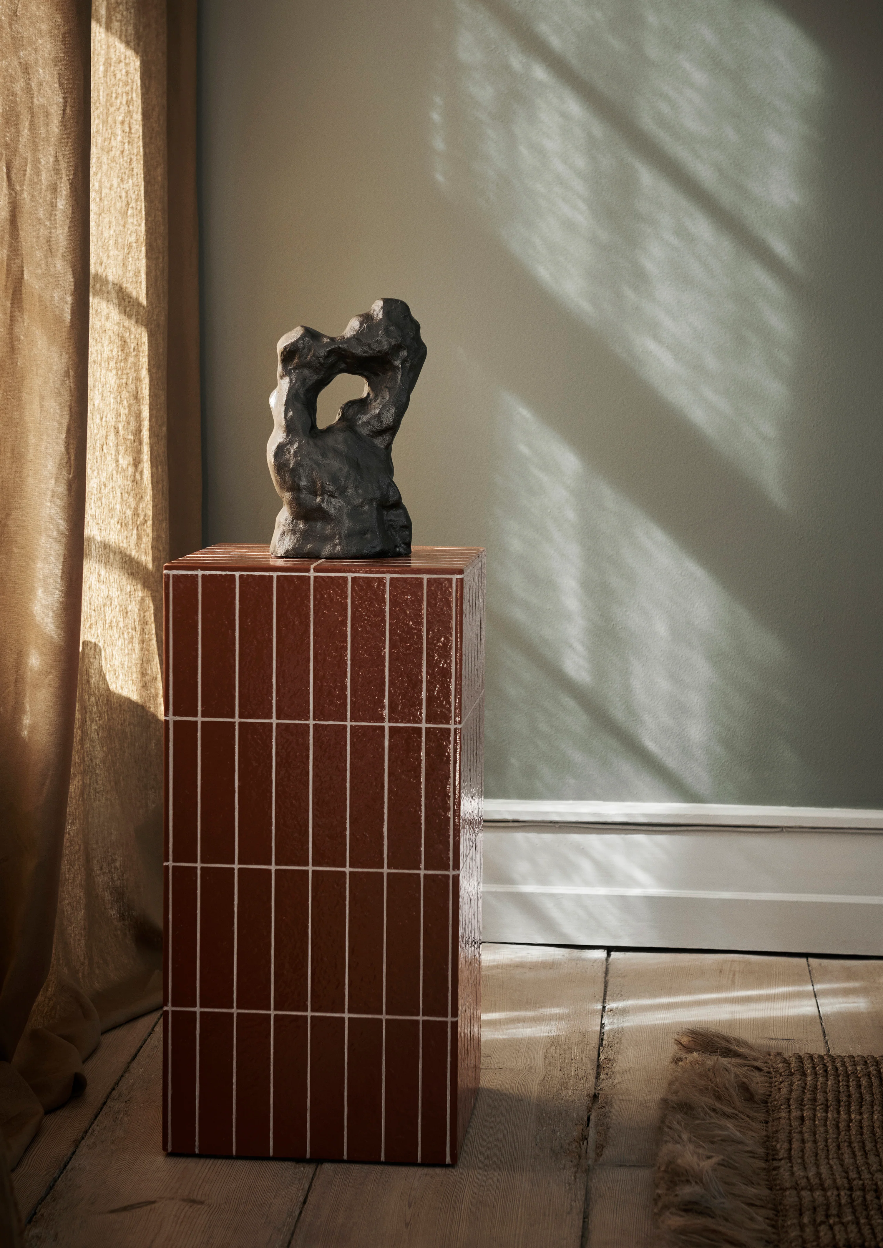 Stolik boczny PILLAR PEDESTAL brązowy beton - Image 5