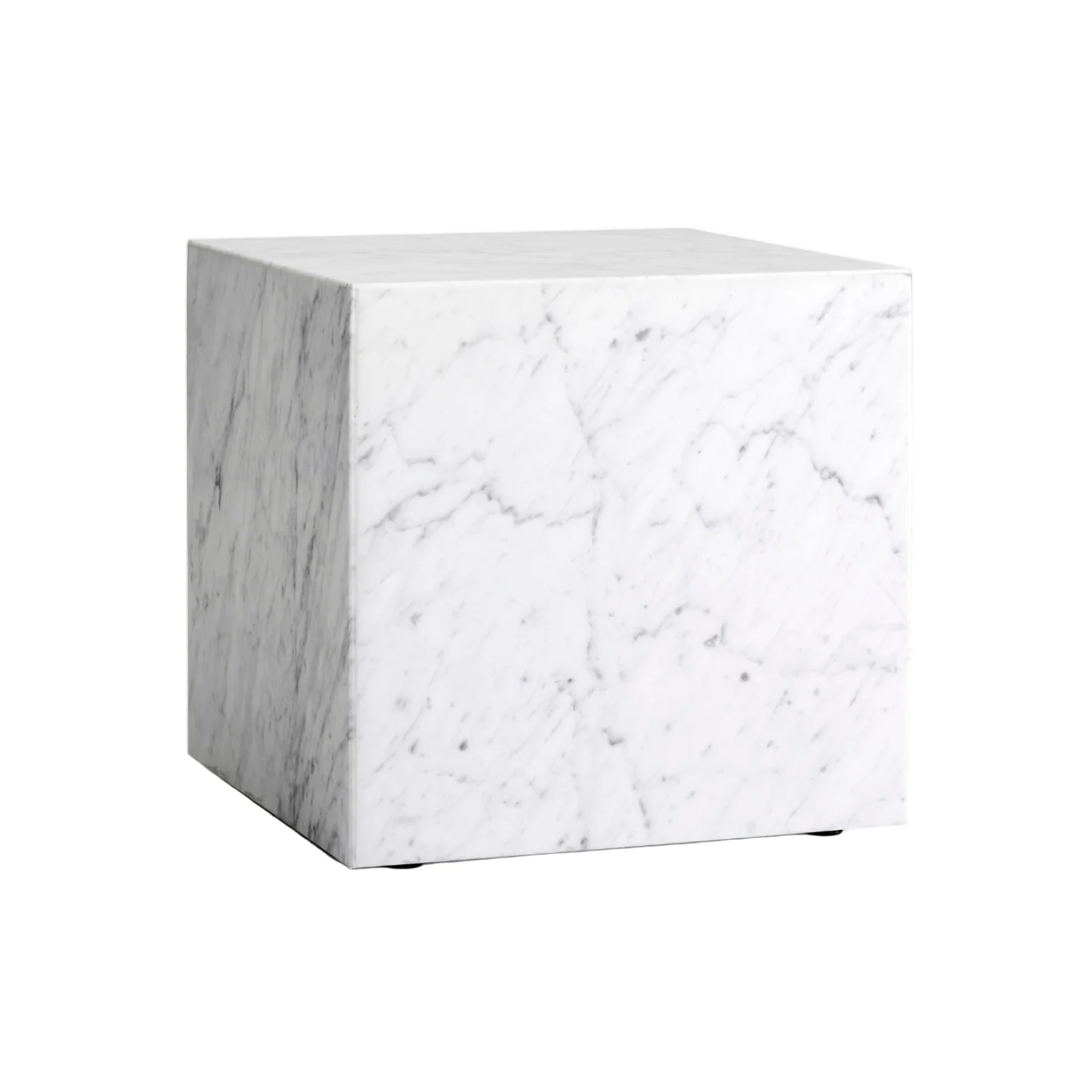 Stolik boczny PLINTH CUBIC biały marmur