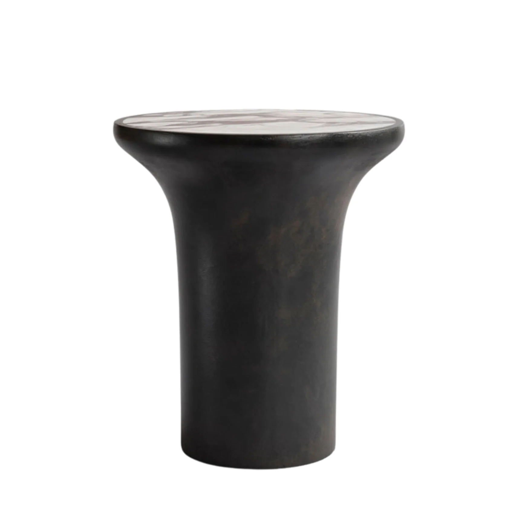 Stolik boczny TRUMPET beton z marmurem