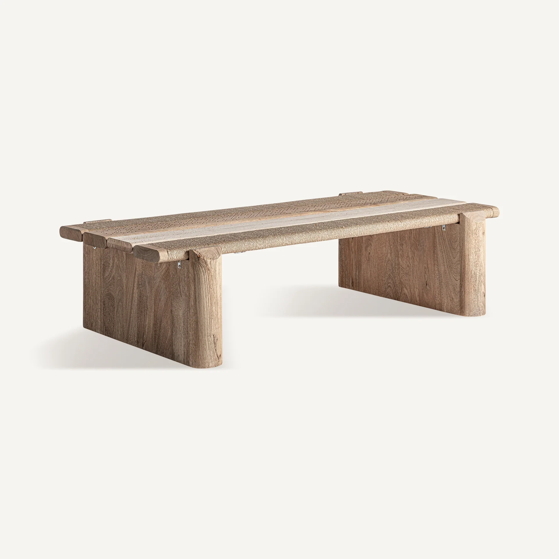 Stolik kawowy JACQUARD drewno mango z marmurem - Image 3