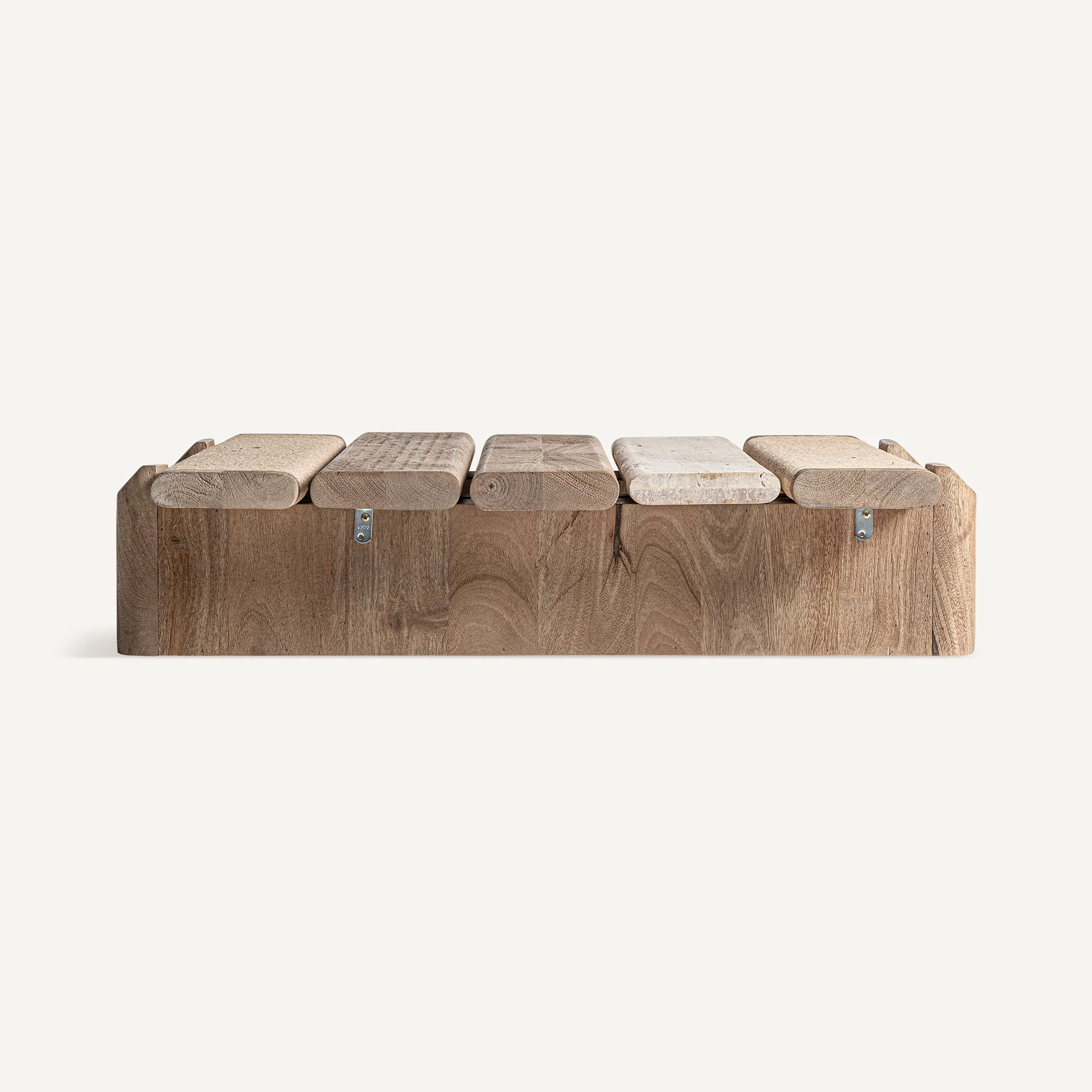 Stolik kawowy JACQUARD drewno mango z marmurem - Image 8