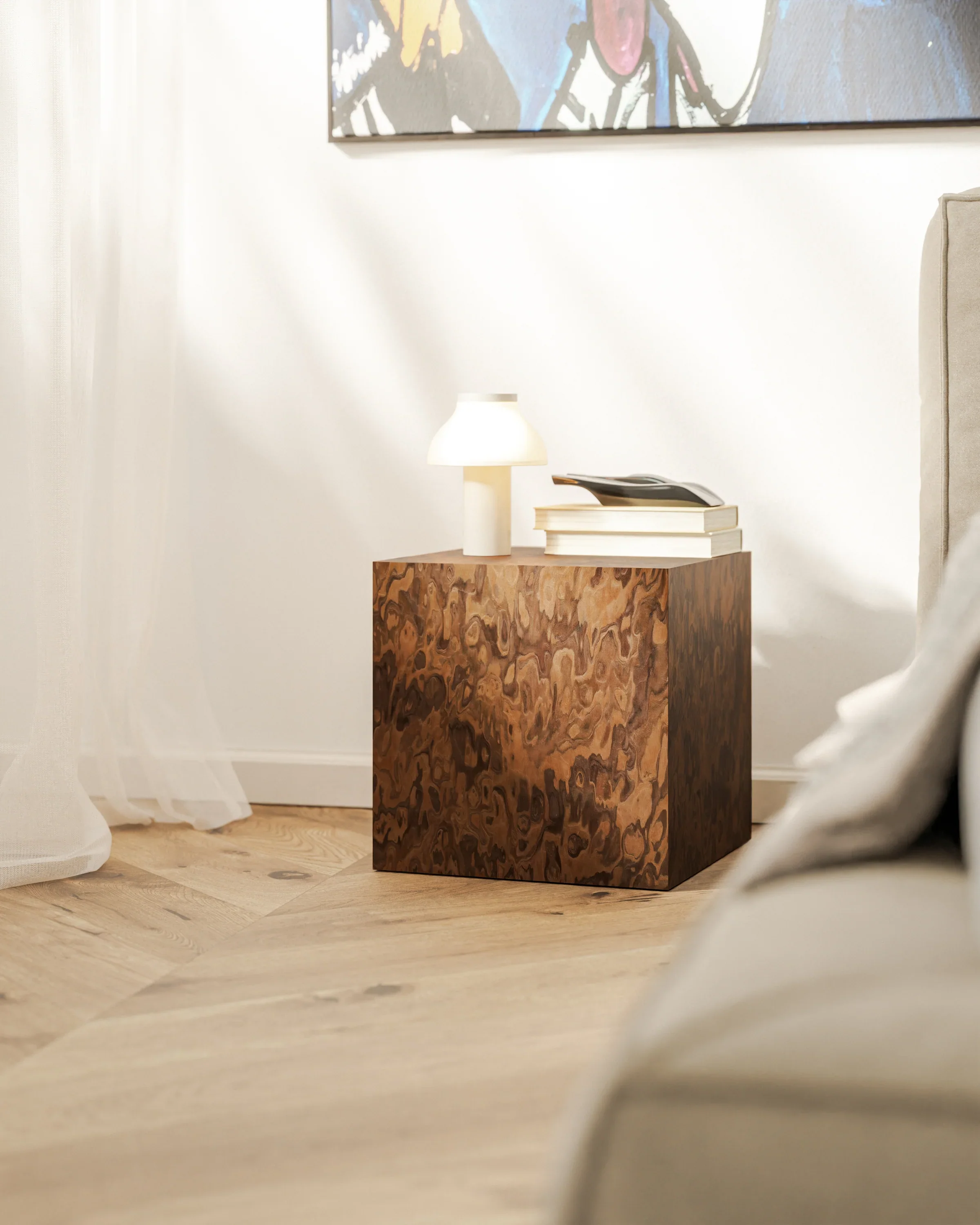 Stolik pomocniczy CUBE California Burl - Image 3