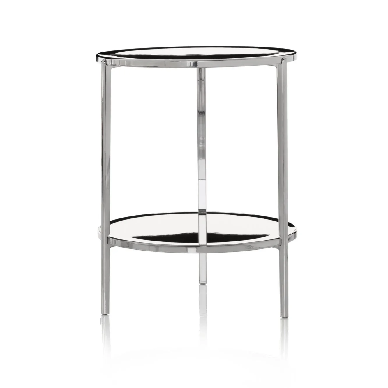 Stolik pomocniczy TAMBOUR polerowane aluminium