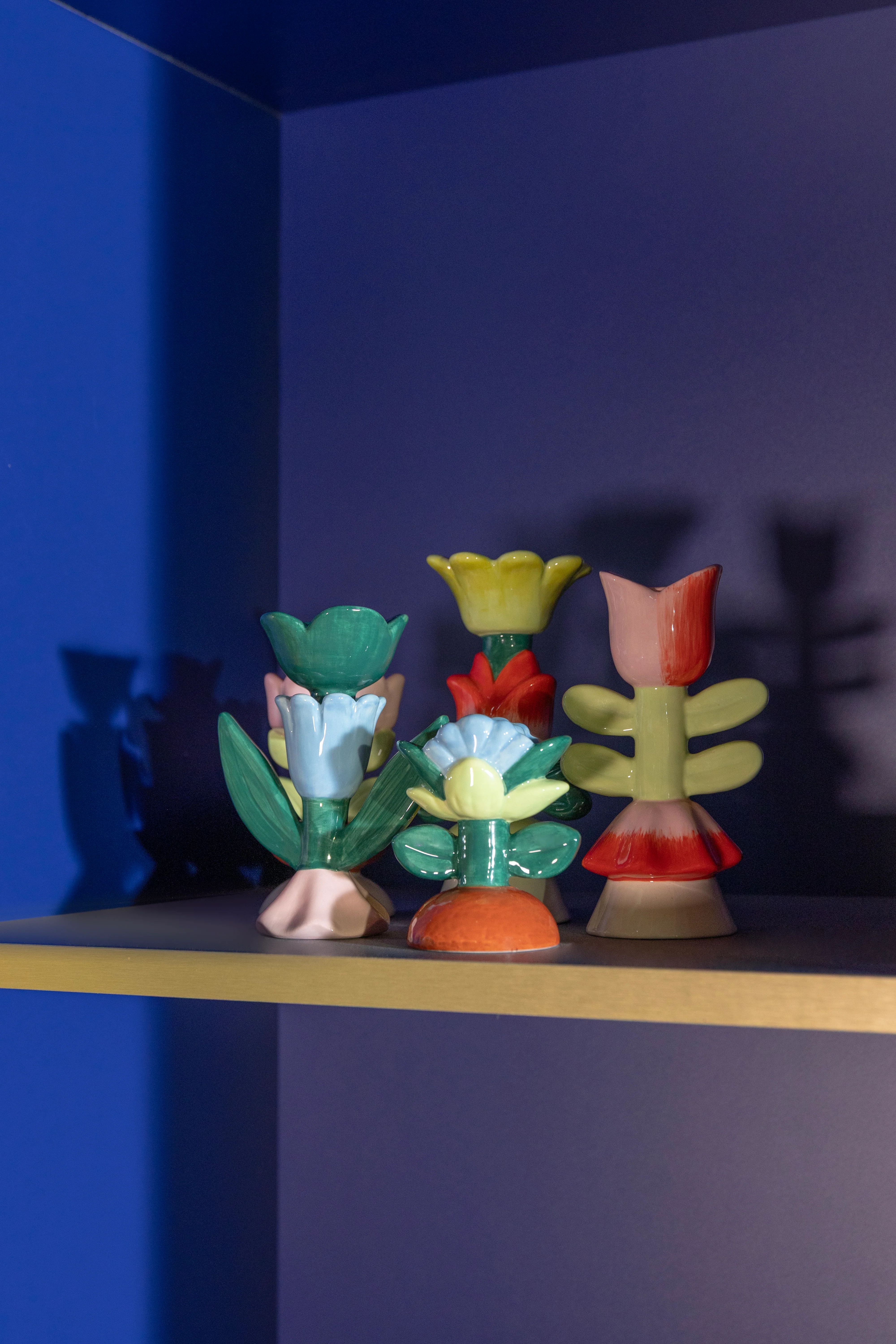 Świecznik BLUME zielony z różowym i czerwonym - Image 4