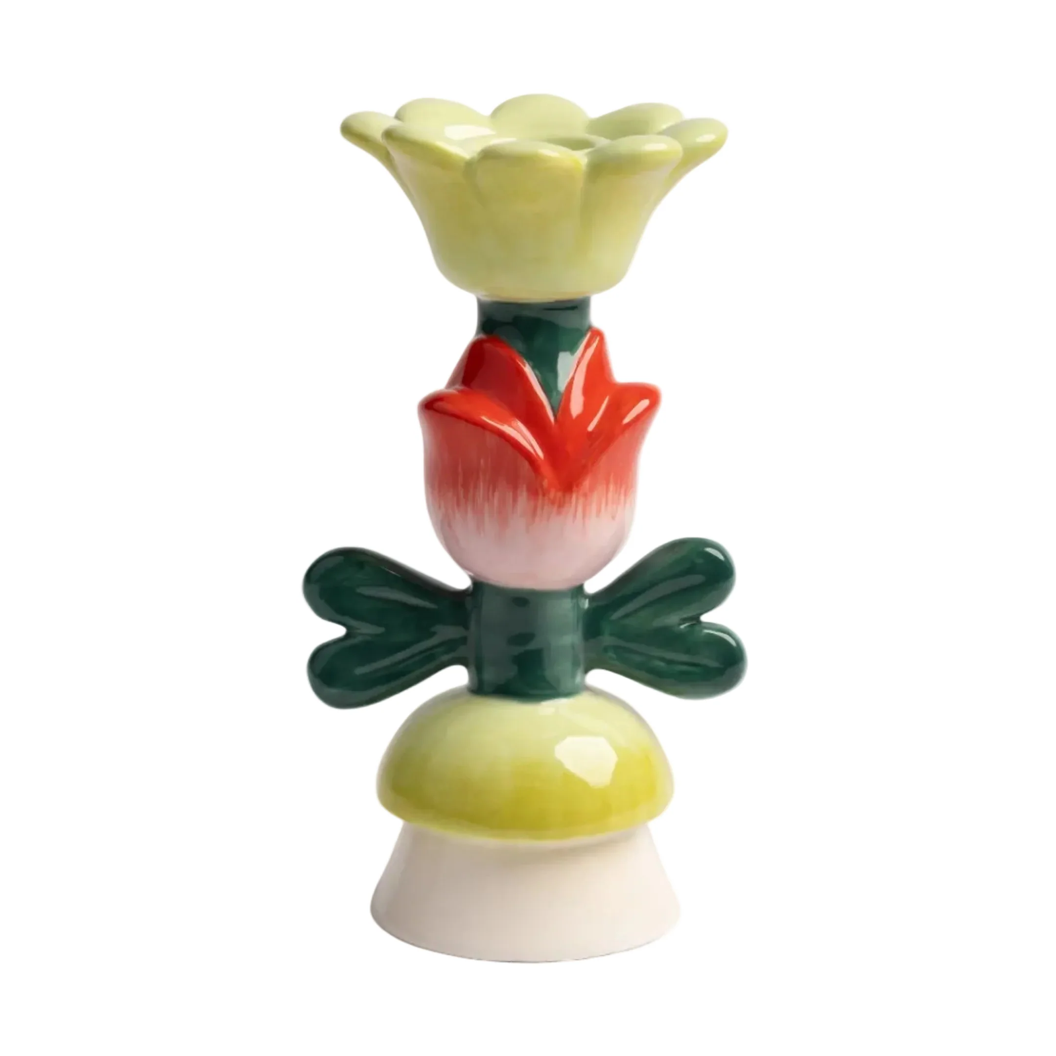 Świecznik BLUME zielony z czerwonym i żółtym - Image 3
