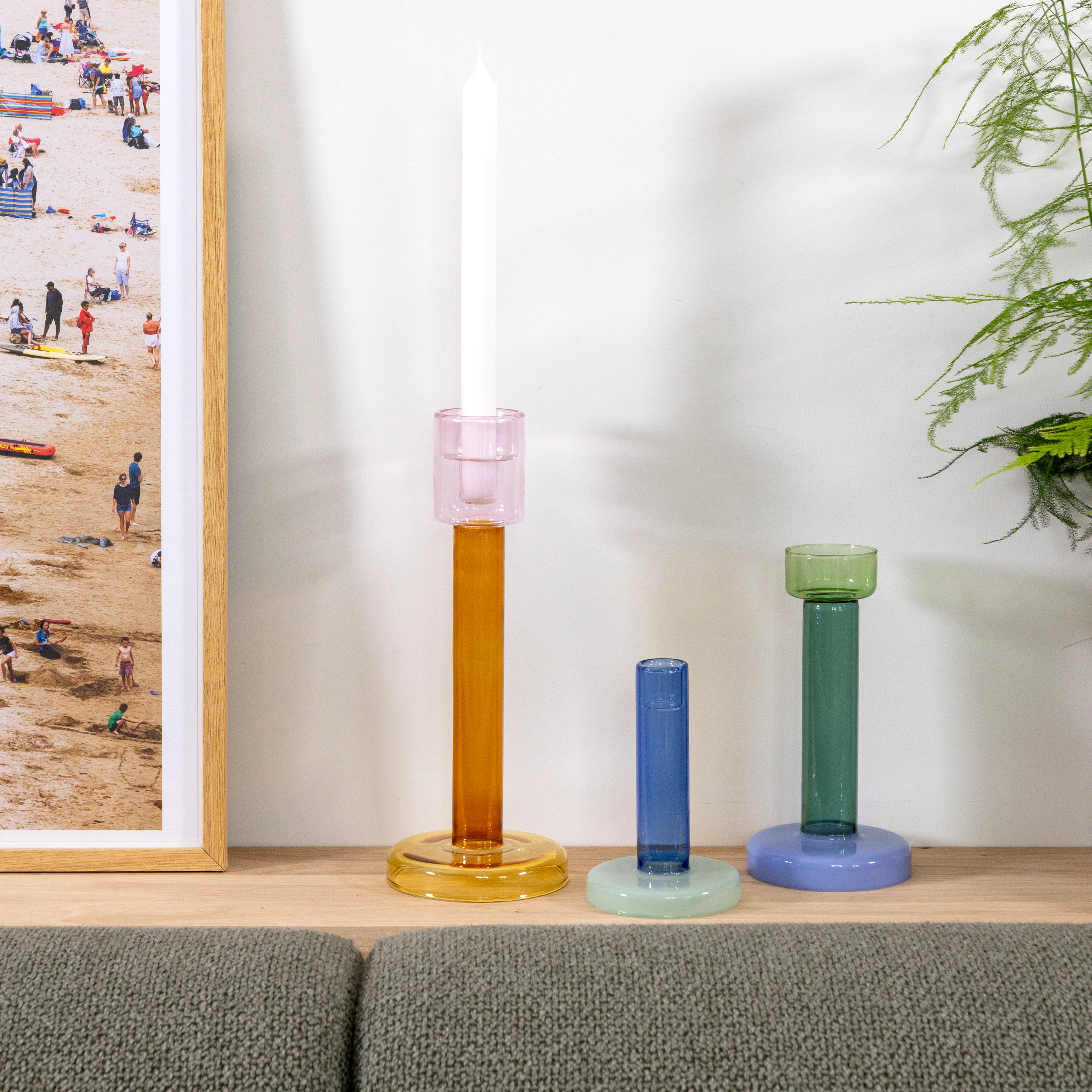 Świecznik na tealight BOLE zielony z fioletowym - Image 4