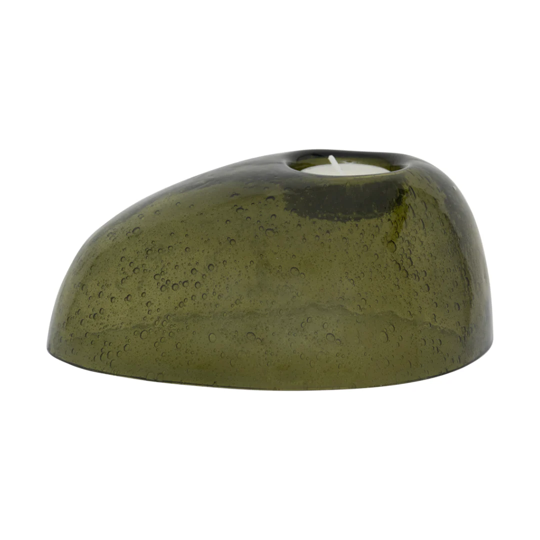 Świecznik na tealight KIVI zielone szkło - Image 3