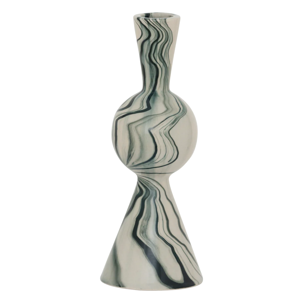 Świecznik ceramiczny VENDT biały z zielonym - Image 3