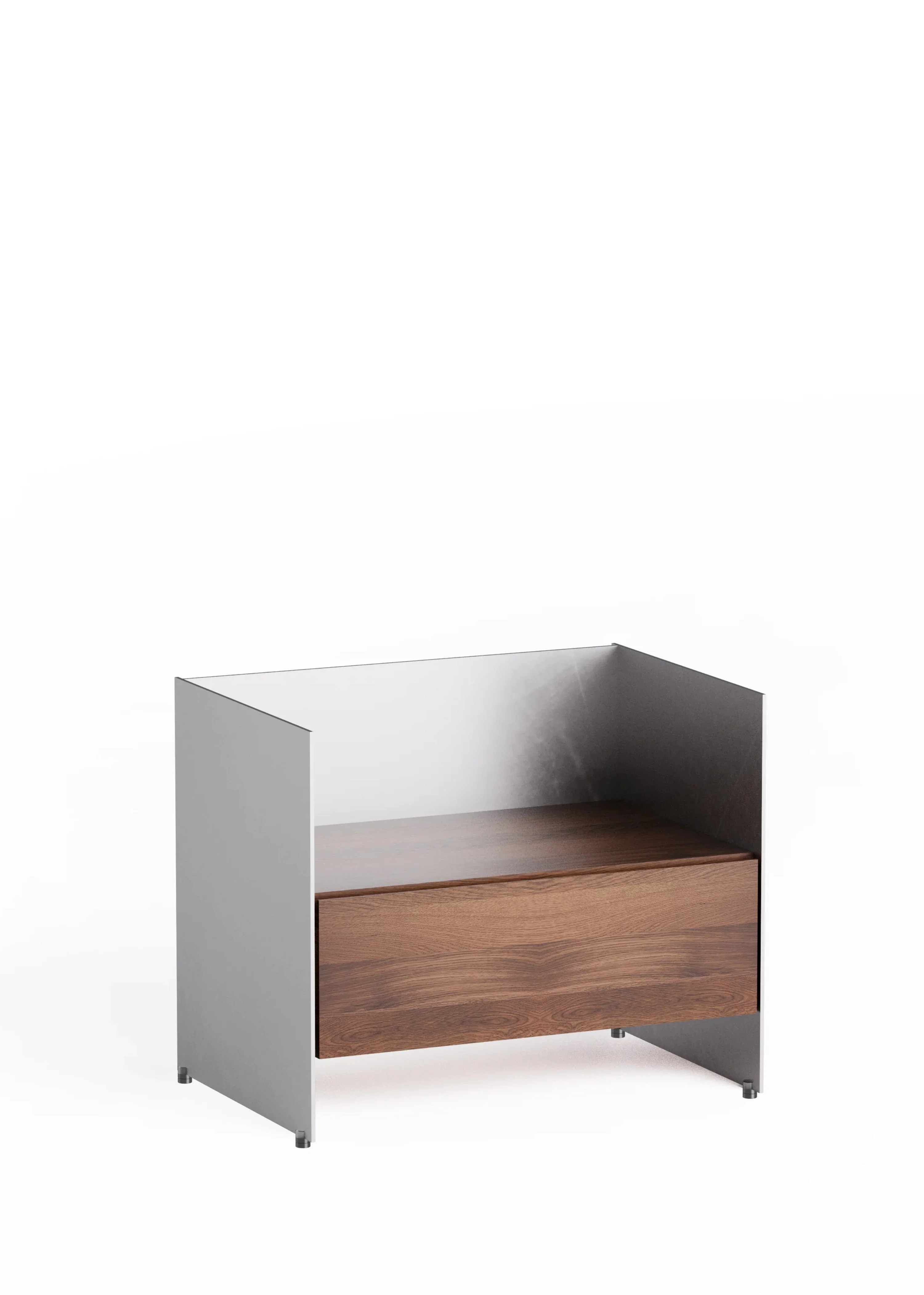 Szafka ALOOX 60 ciemne drewno dębowe z aluminiowym wykończeniem - Image 4