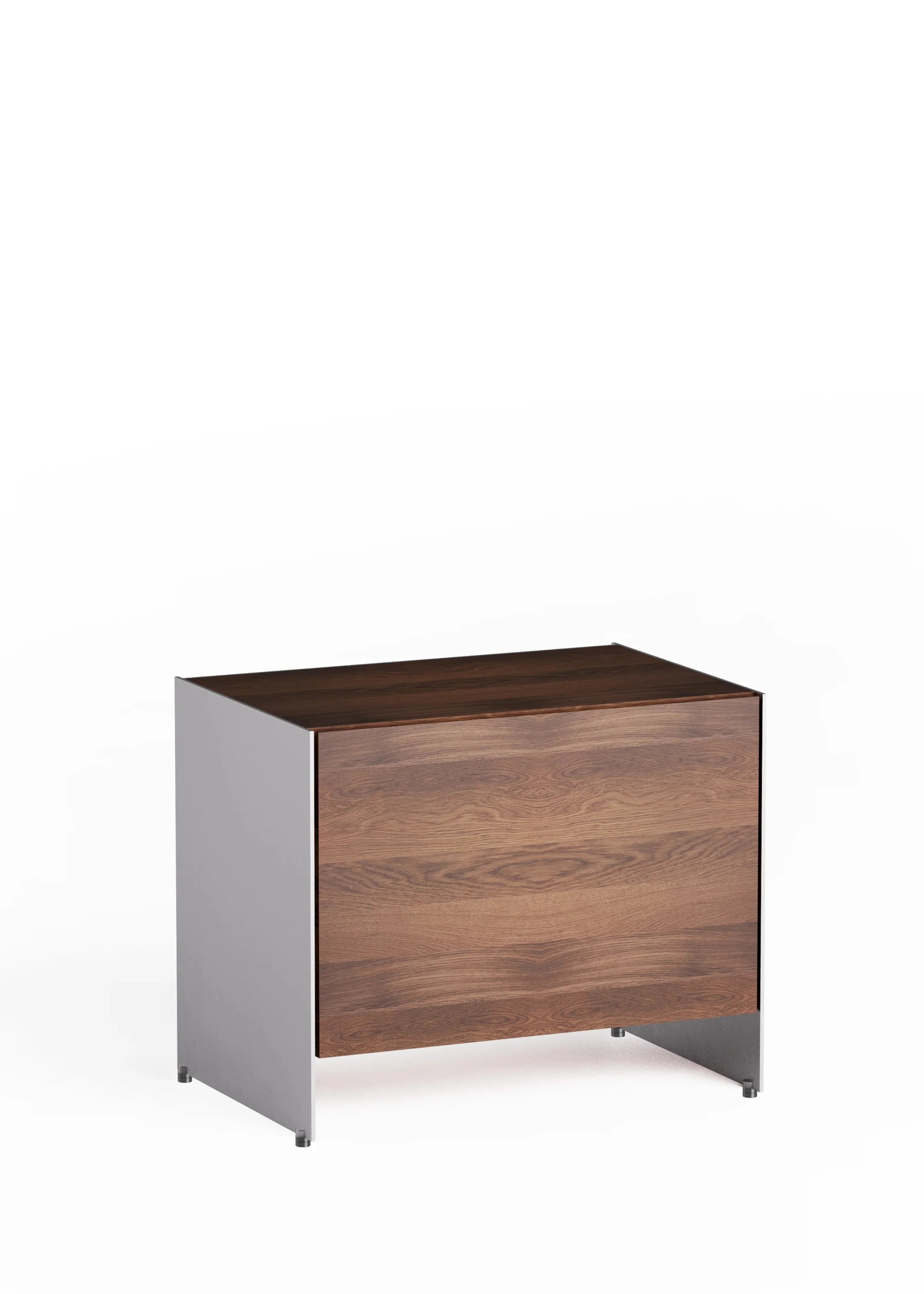 Szafka ALOOX 60 ciemne drewno dębowe z aluminiowym wykończeniem - Image 5