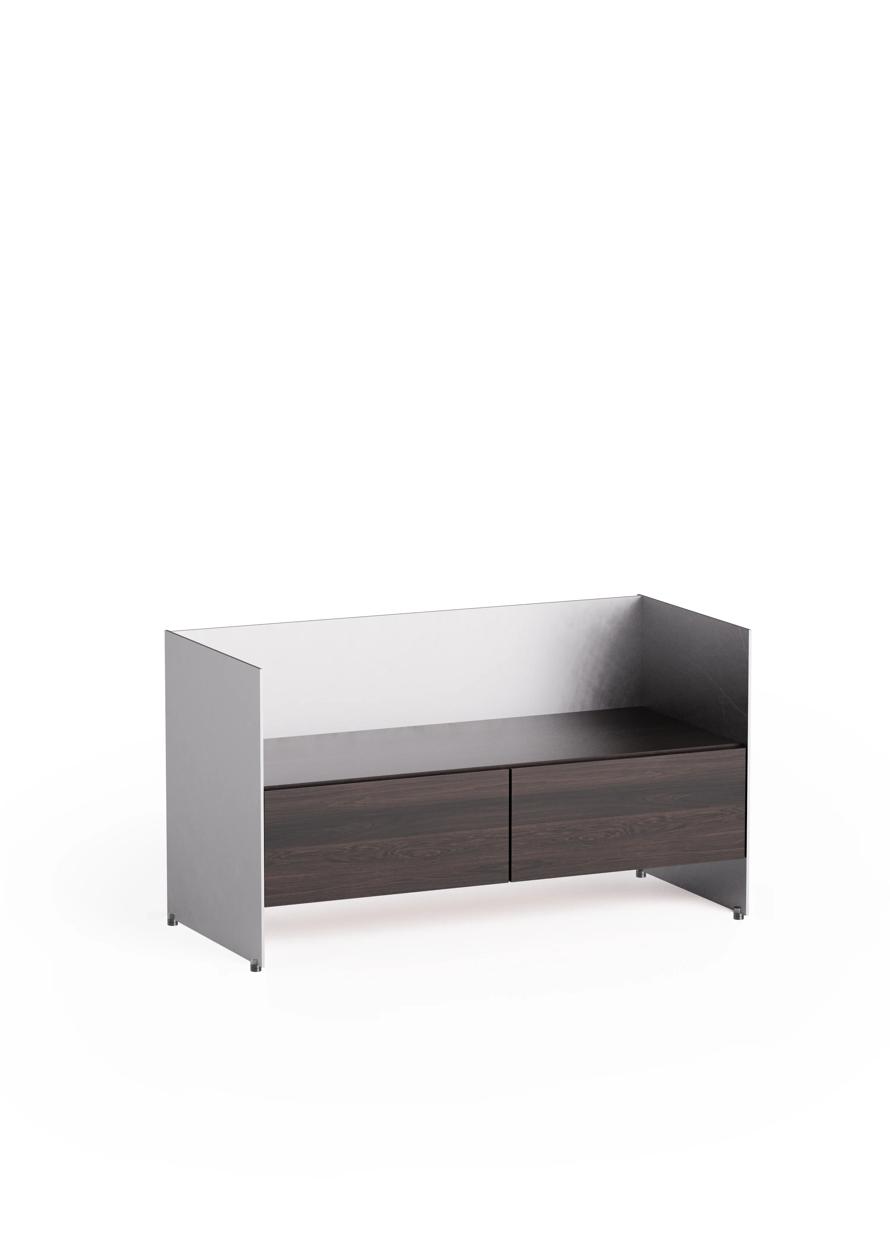Szafka ALOOX 90 hebanowe drewno dębowe z aluminiowym wykończeniem - Image 6