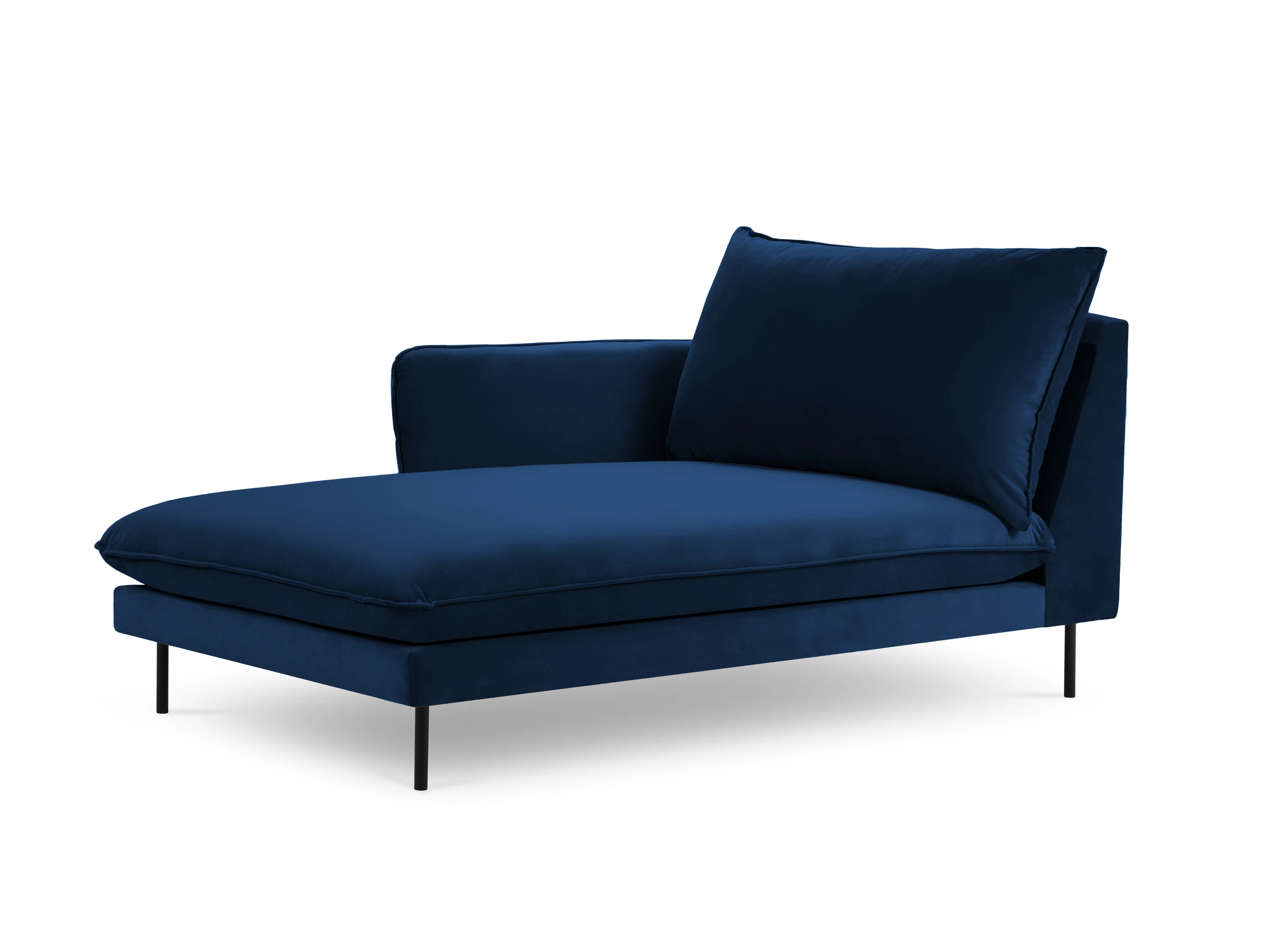 Szezlong aksamitny lewostronny VIENNA granat królewski z czarną podstawą - Image 3