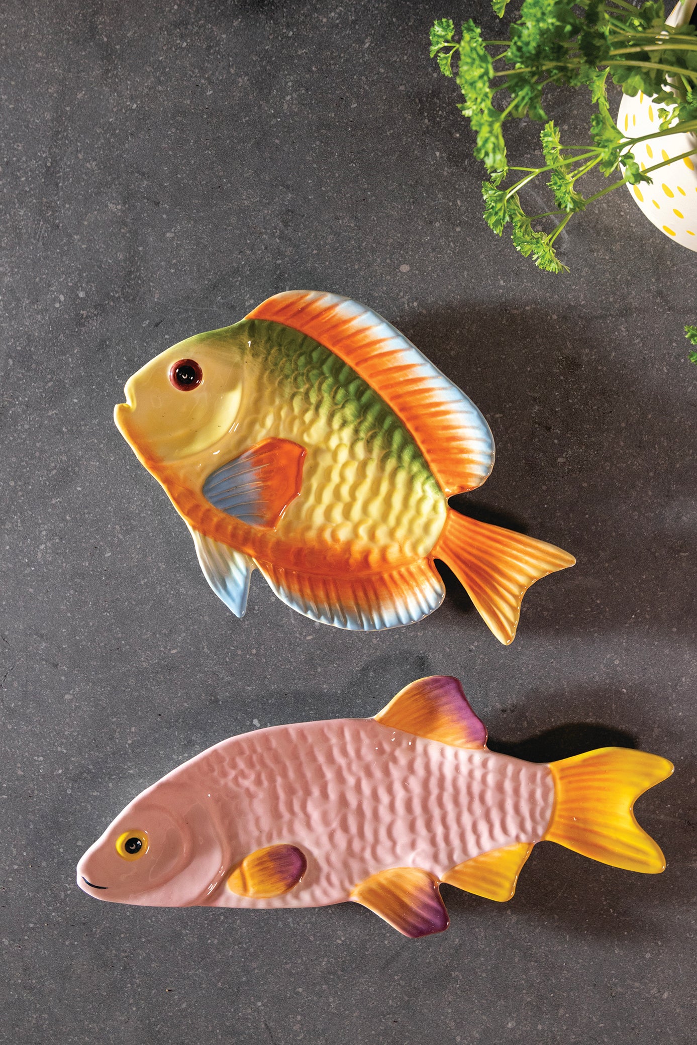 Talerz FISH SNAPPER różowy z żółtym - Image 3
