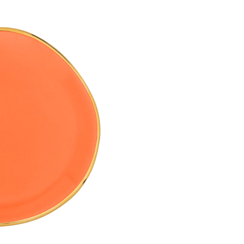 Talerz GOOD MORNING pomarańczowy ze złotym wykończeniem - Image 6