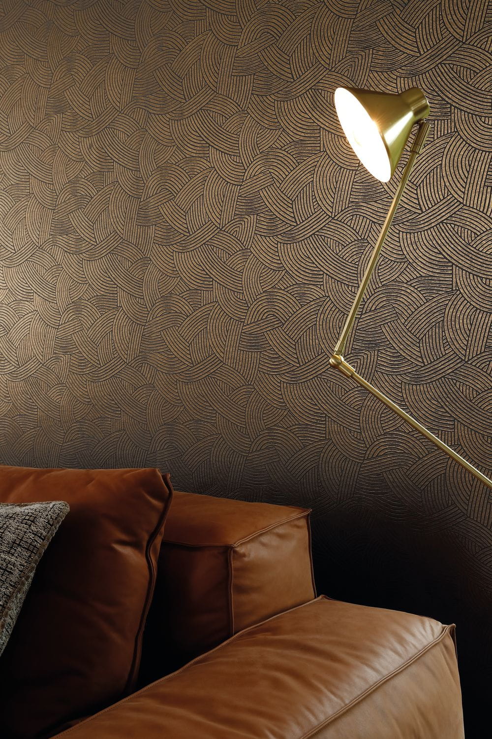 Tapeta strukturalna metaliczna 3D z geometrycznym motywem ASSOUAN - BEIGE beżowy - Image 3