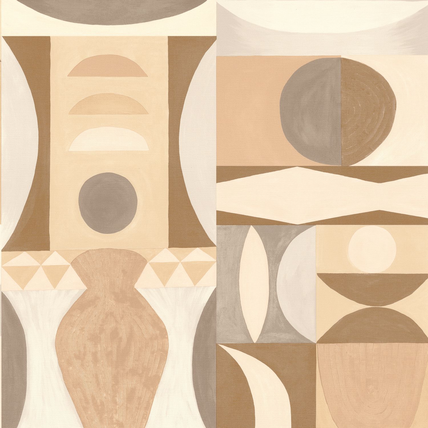 Tapeta abstrakcyjna z motywem geometrycznym AUGUSTE - LATTE kawowy brąz