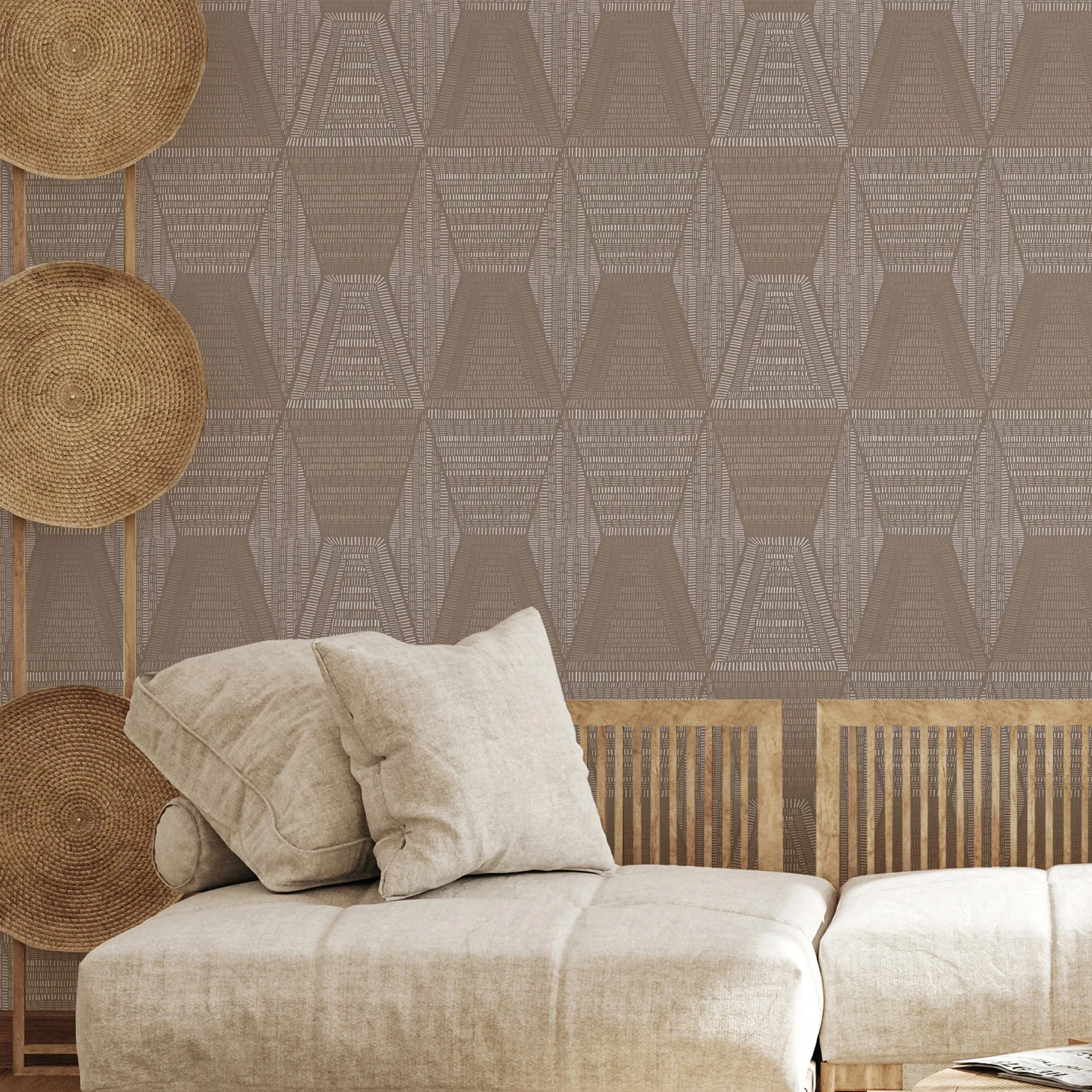 Tapeta z abstrakcyjnym wzorem DAIA - TAUPE jasny taupe - Image 5