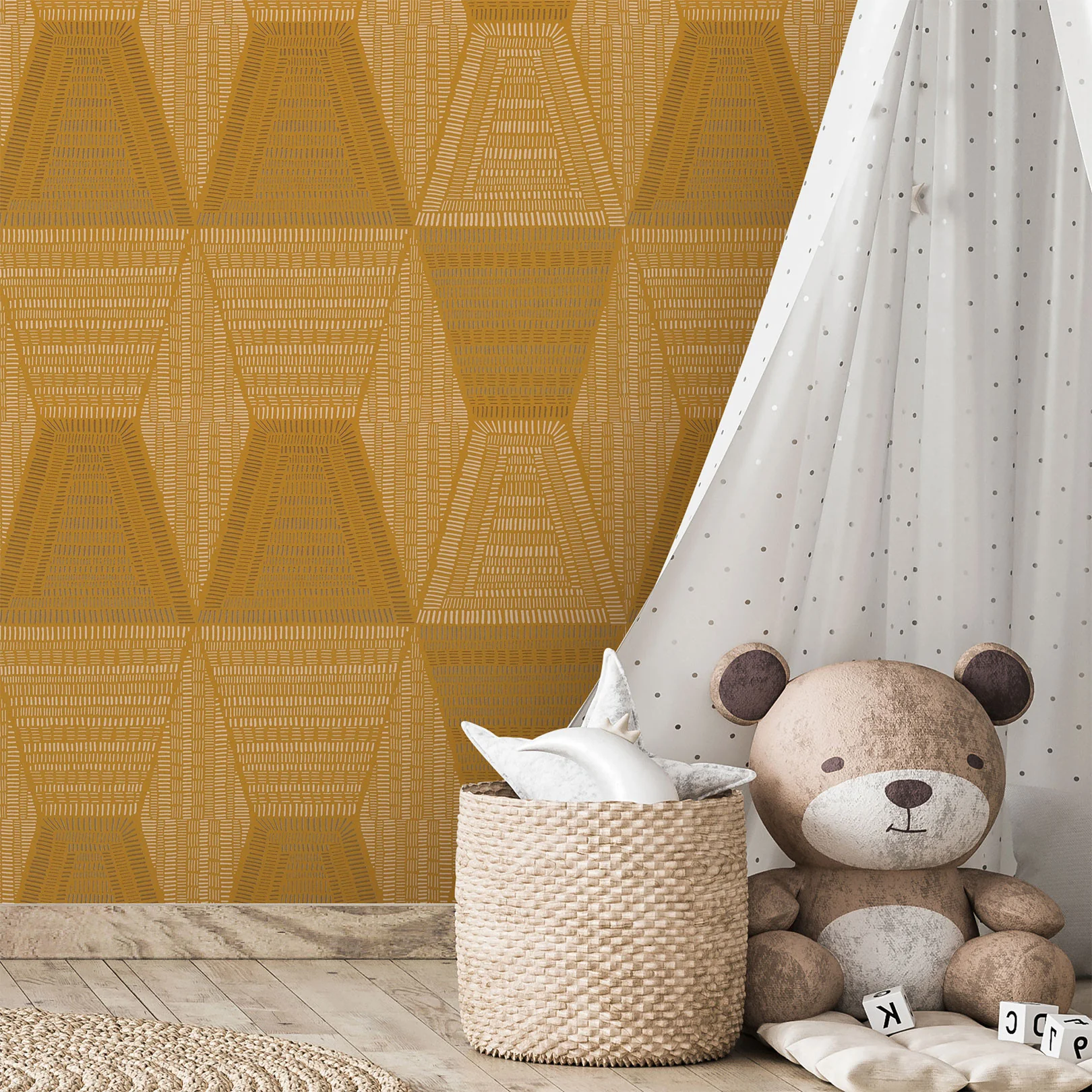 Tapeta z abstrakcyjnym wzorem DAIA - OCRE żółty - Image 3