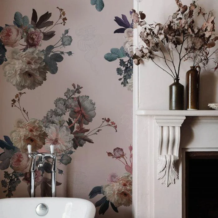 Tapeta flizelinowa z motywem roślinnym BLUSH GARDEN różowy