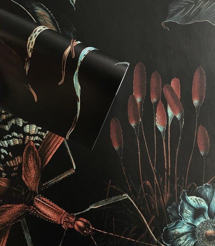 Tapeta flizelinowa z motywem roślinnym BOTANIC czarny z zielonym - Image 2