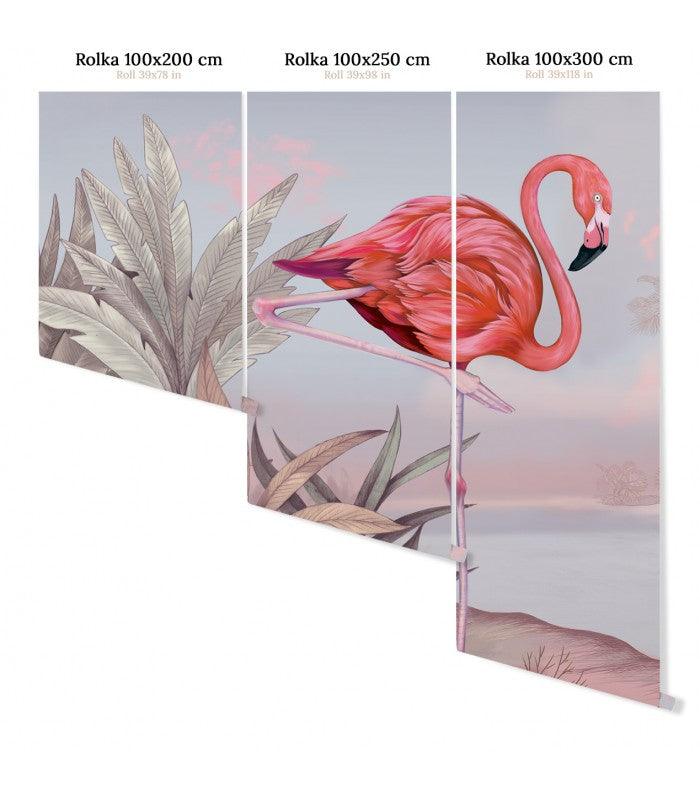 Tapeta flizelinowa z krajobrazem i flamingiem CRIMSON FLAMINGO różówy z błękitnym - Image 6
