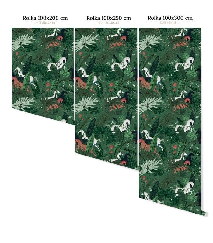 Tapeta flizelinowa z motywem zwierzęcym DREAM HORSES zielony - Image 3