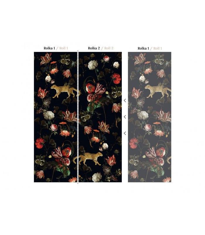 Tapeta flizelinowa z motywem roślinnym DUTCH FLOWERS czarny - Image 5