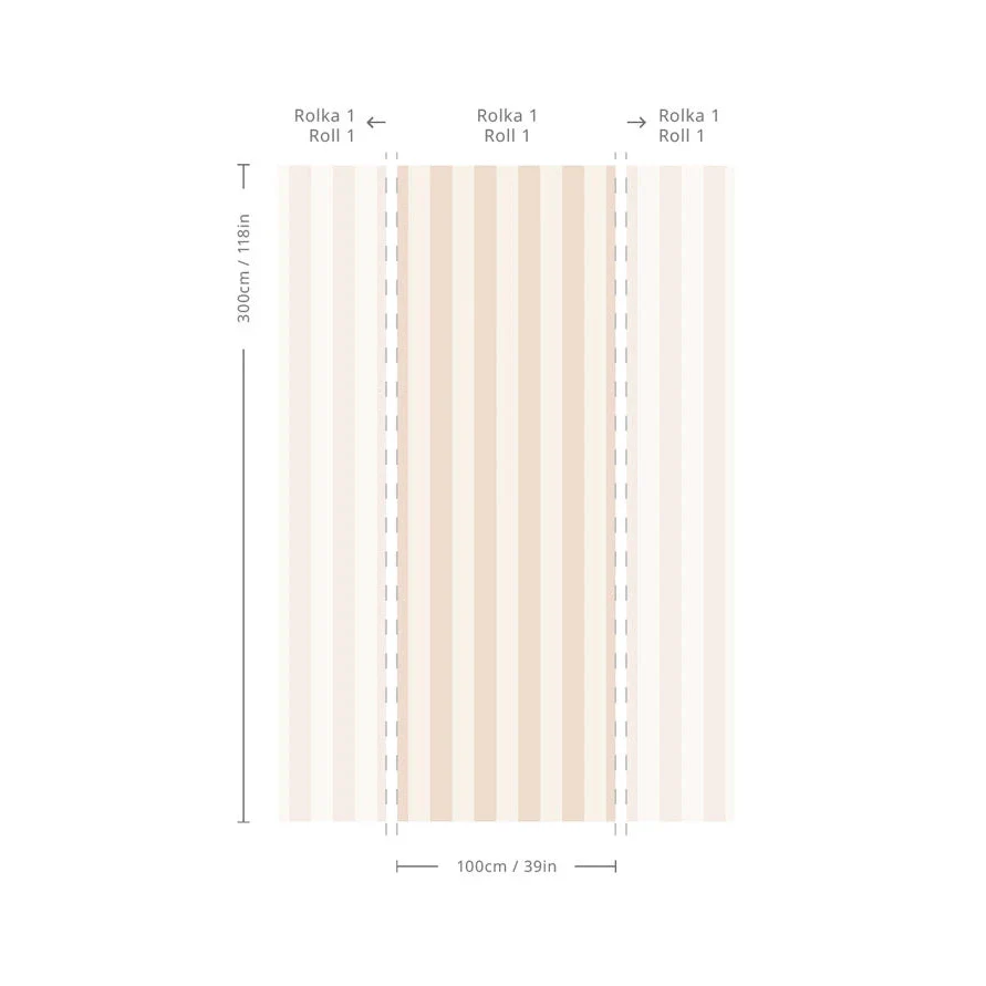 Tapeta flizelinowa w paski BOLD STRIPE SAND piaskowy - Image 2