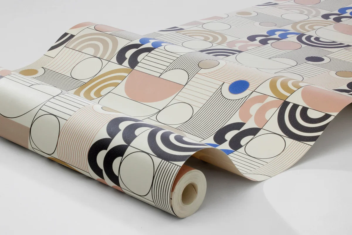 Tapeta flizelinowa papierowa z geometrycznym wzorem COSMOPOLITAN beżowy - Image 3