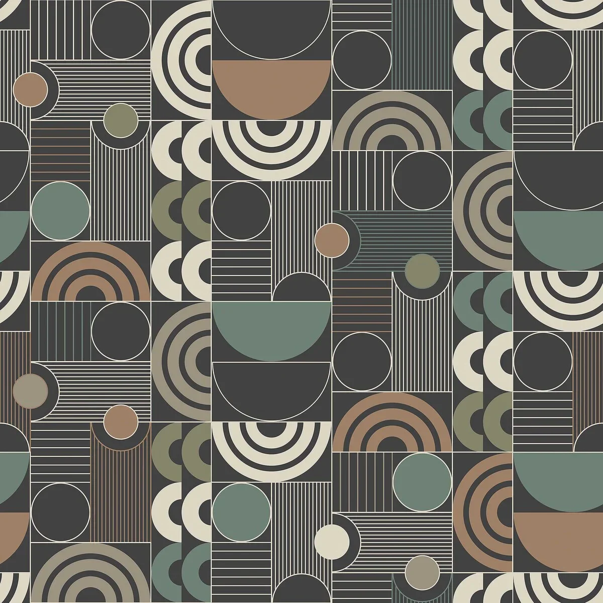 Tapeta flizelinowa papierowa z geometrycznym wzorem COSMOPOLITAN czarny