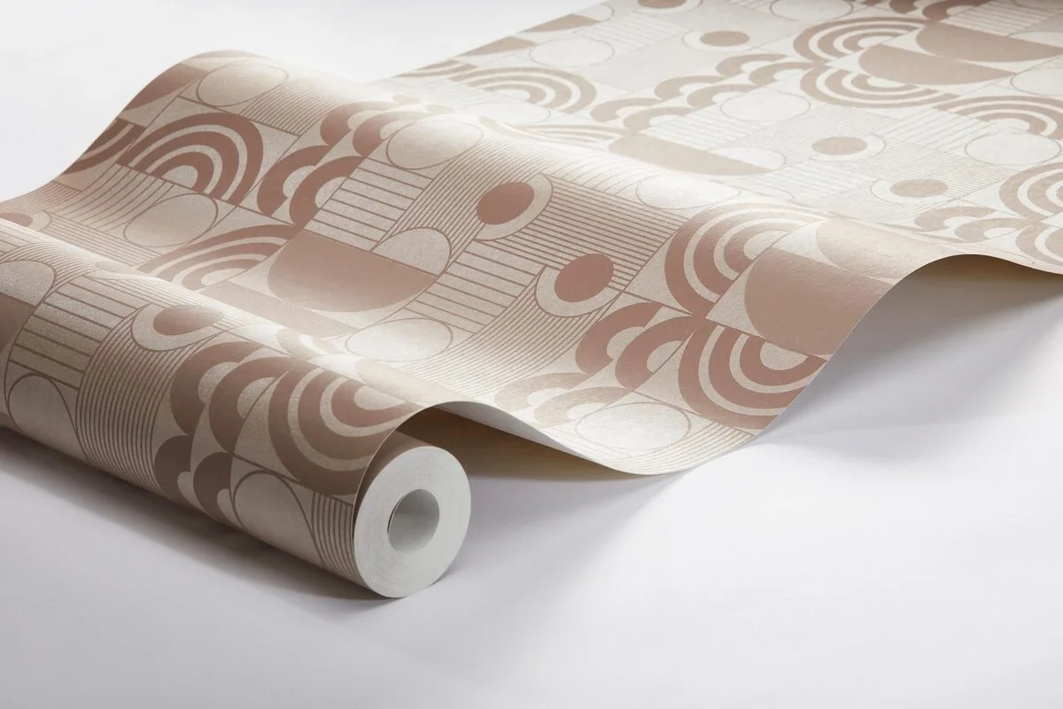 Tapeta flizelinowa papierowa z geometrycznym wzorem COSMOPOLITAN pudrowy różowy - Image 4
