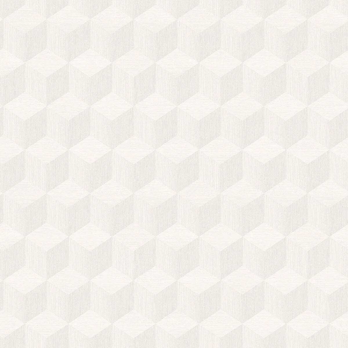 Tapeta flizelinowa papierowa z geometrycznym wzorem CUBE złamana biel