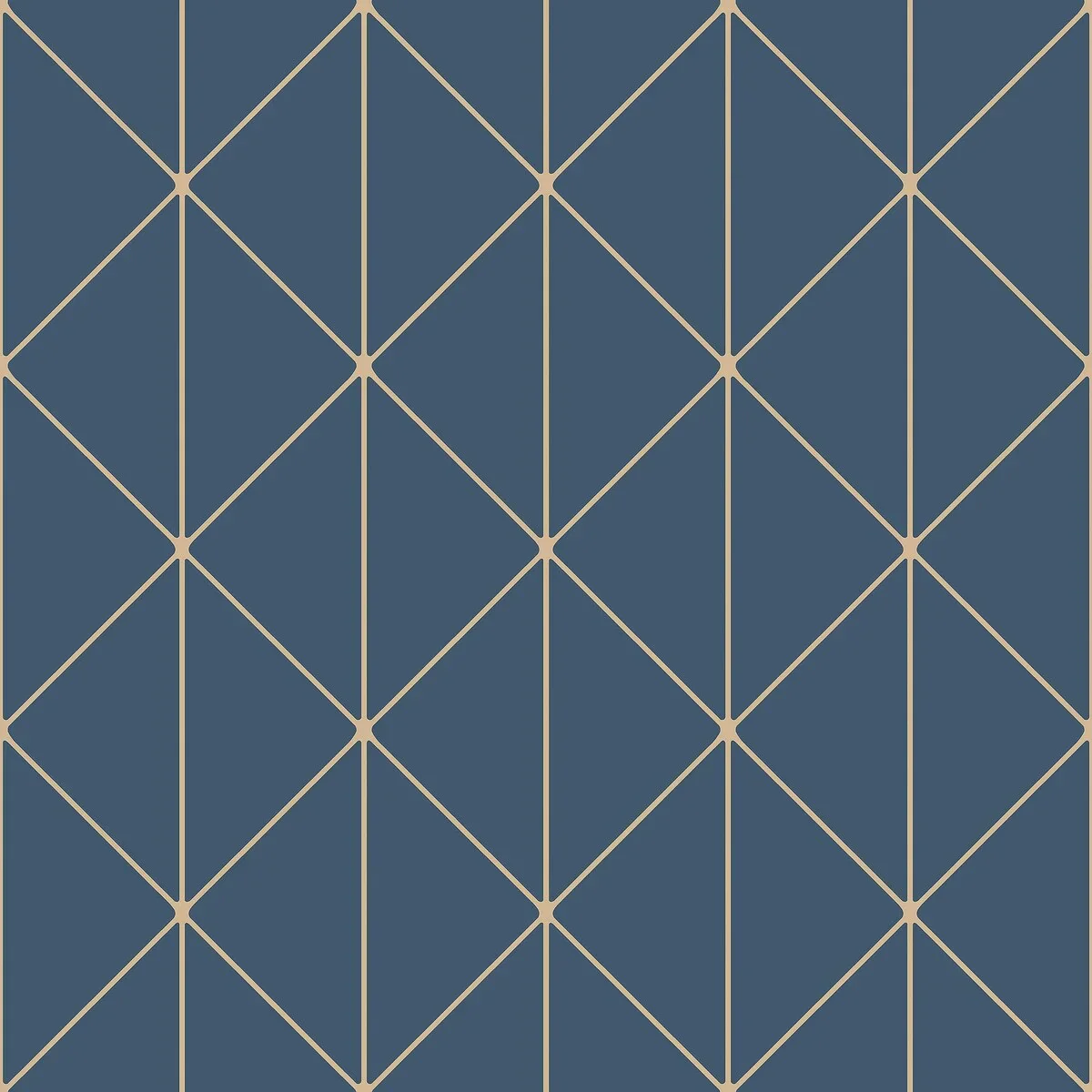 Tapeta flizelinowa papierowa z geometrycznym wzorem DIAMONDS granatowy ze złotym