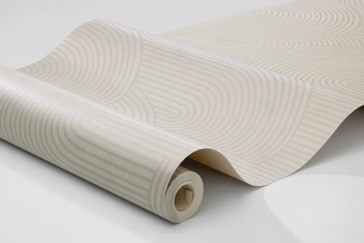 Tapeta flizelinowa papierowa z geometrycznym wzorem ZEN ciemny beżowy - Image 3