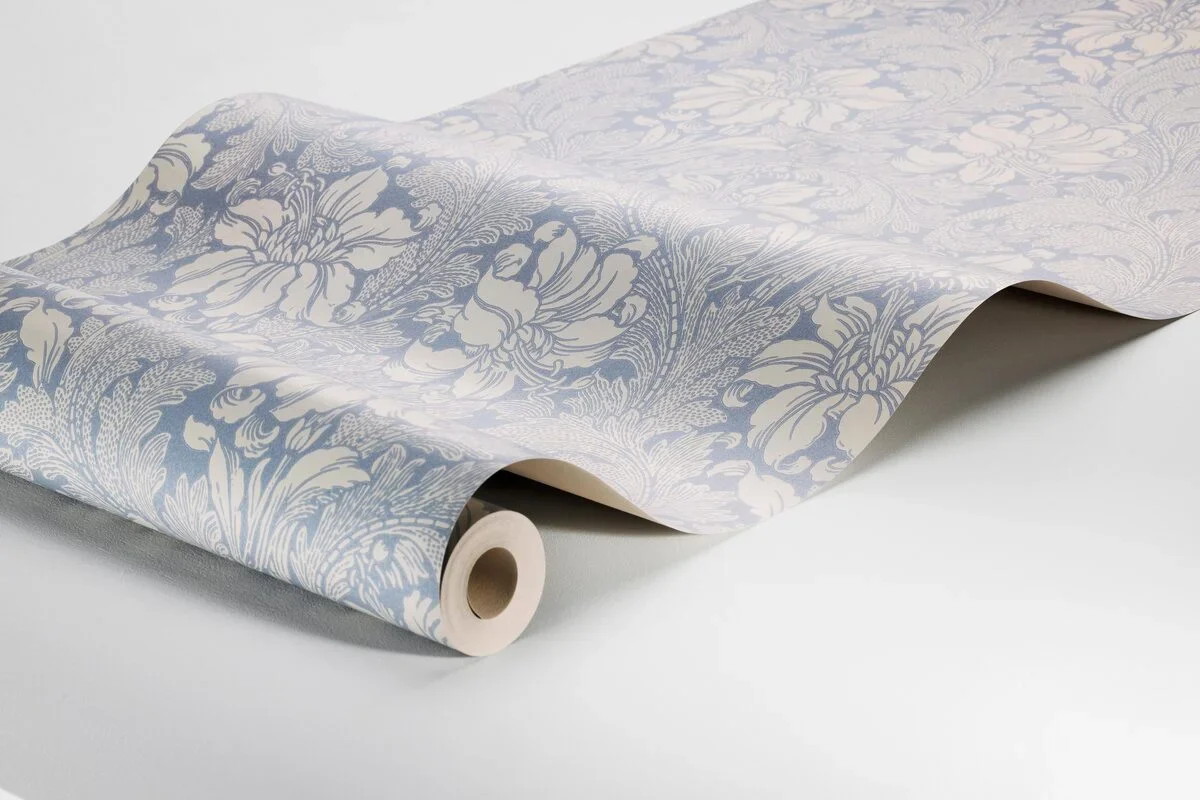 Tapeta flizelinowa papierowa z roślinnym wzorem ACANTHUS niebieski - Image 4