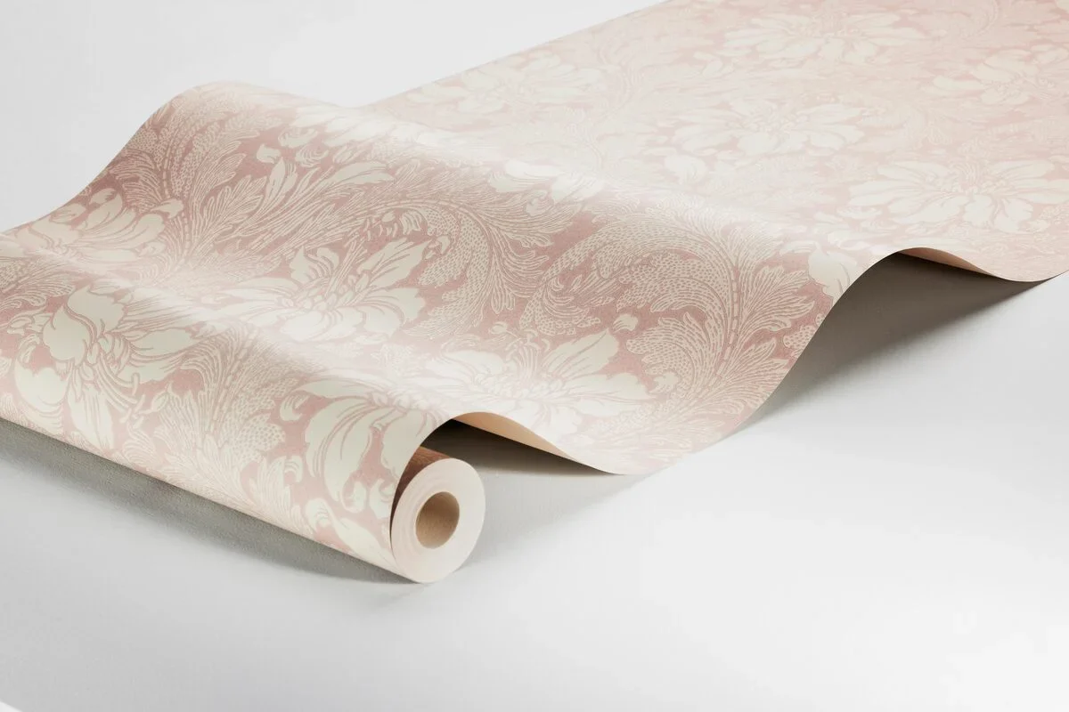 Tapeta flizelinowa papierowa z roślinnym wzorem ACANTHUS łososiowy różowy - Image 5