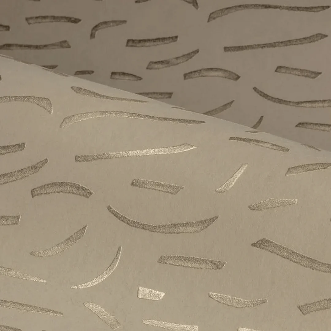 Tapeta strukturalna z metalicznym wzorem LUMÉIS - BEIGE PLATINE platynowy beż ze złotym - Image 3