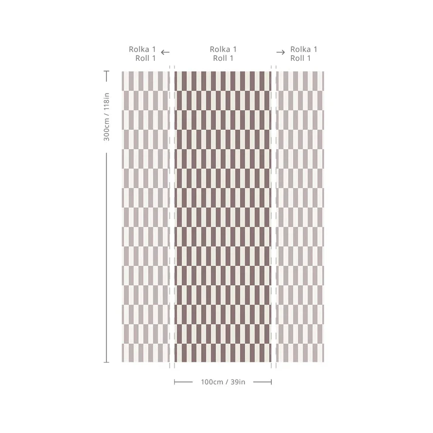 Tapeta flizelinowa z geometrycznym wzorem TETRIS STRIPE burgundowy - Image 2
