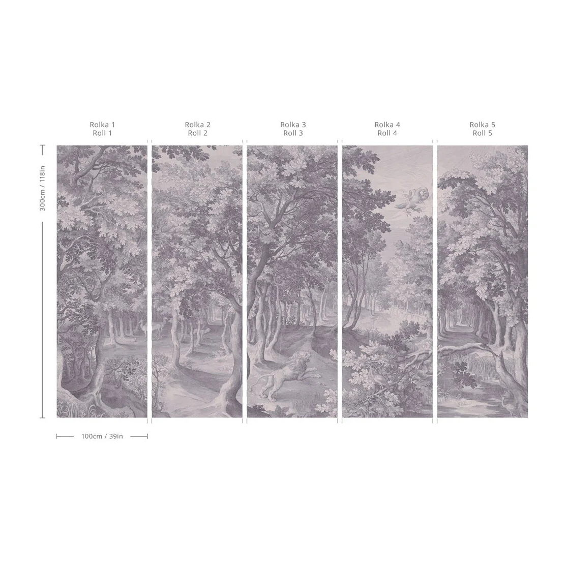 Tapeta flizelinowa z krajobrazem TIMELESS TREES zgaszony niebieski - Image 2