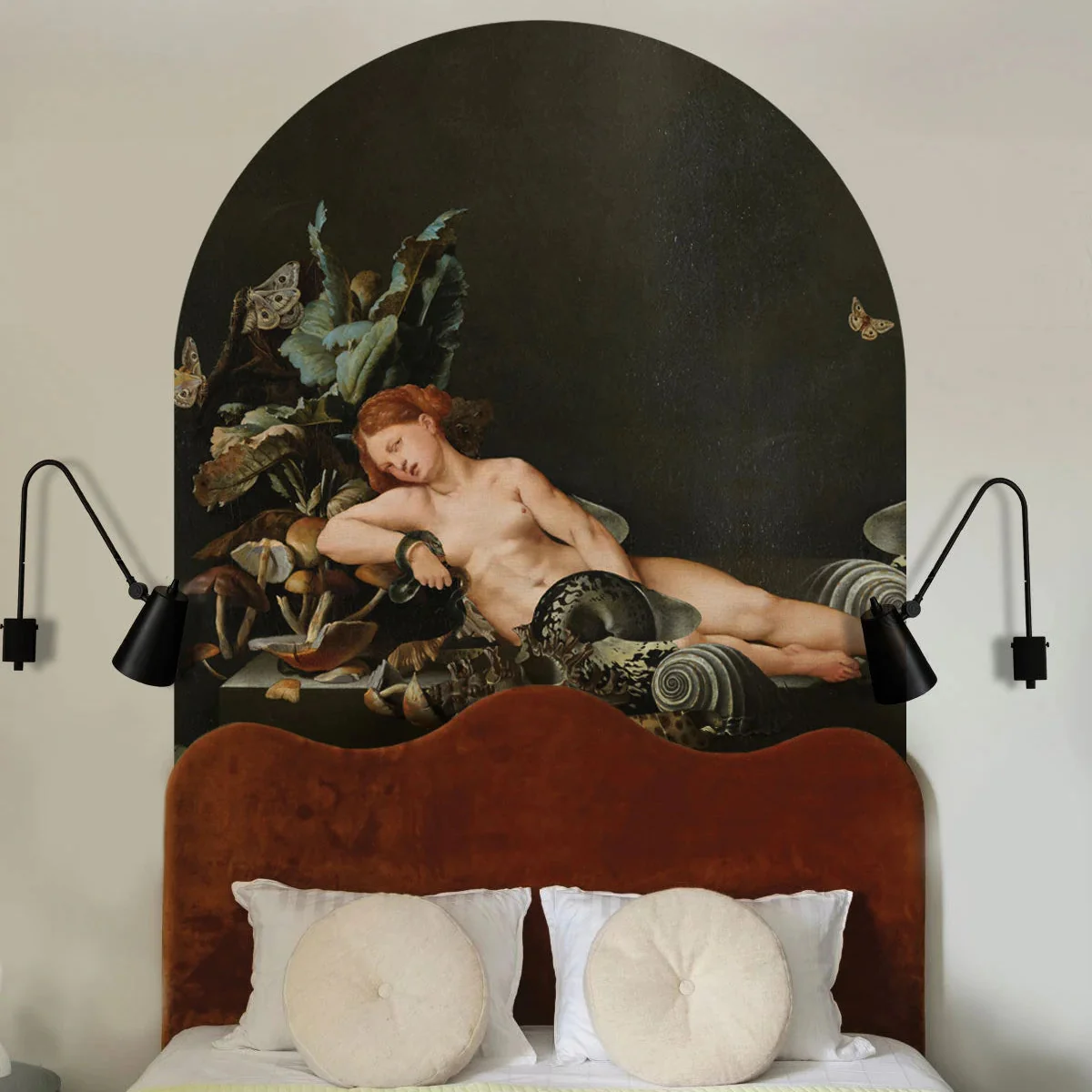 Mural flizelinowy w kształcie łuku CLEOPATRA czarny