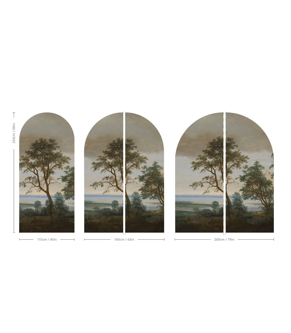 Mural flizelinowy w kształcie łuku EVENING GROVE brązowy z zielonym - Image 2