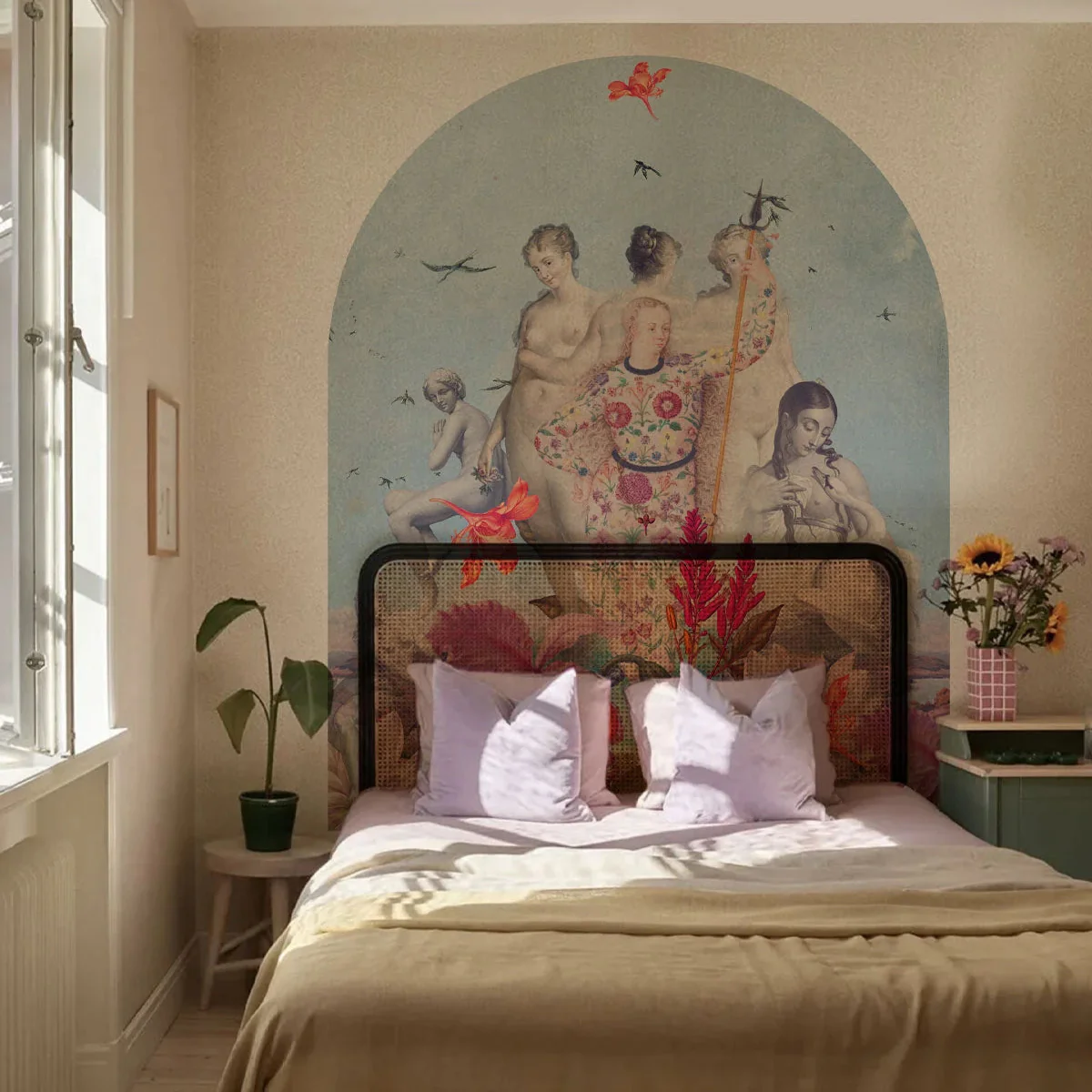 Mural flizelinowy w kształcie łuku WOMENS DAY niebieski